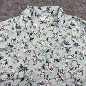 Charter Club pajama pj top women's large floral button up cotton cottagecore